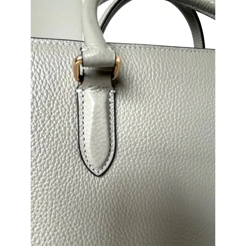 Coach Maggie Large Tote Dove Gray Pebbled Leather Shoulder Bag CY666